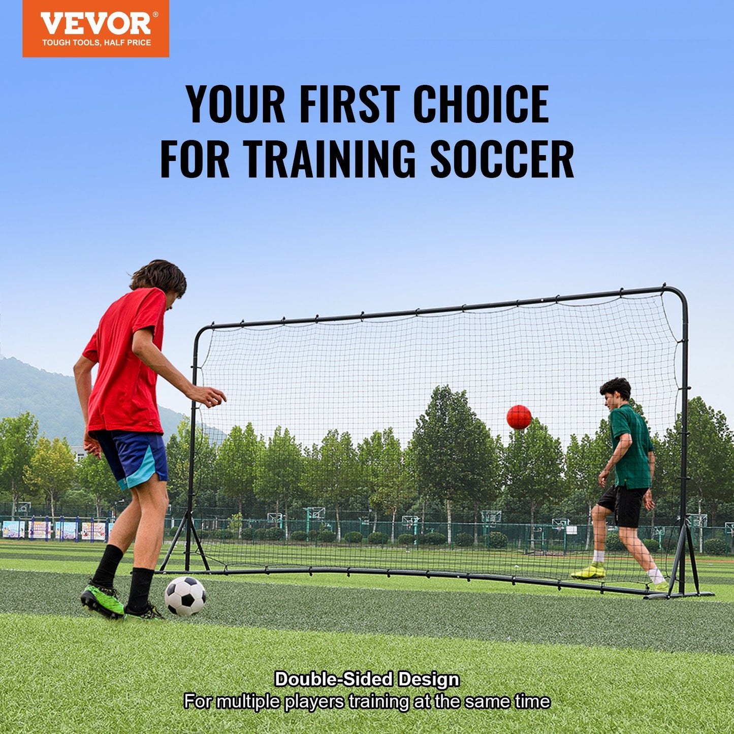 Soccer Rebounder Net, 12x6FT Iron Soccer Training Equipment, Sports Football Training Gift with Portable Bag, V952-ZQHDWTZ126YCS0MY9V0