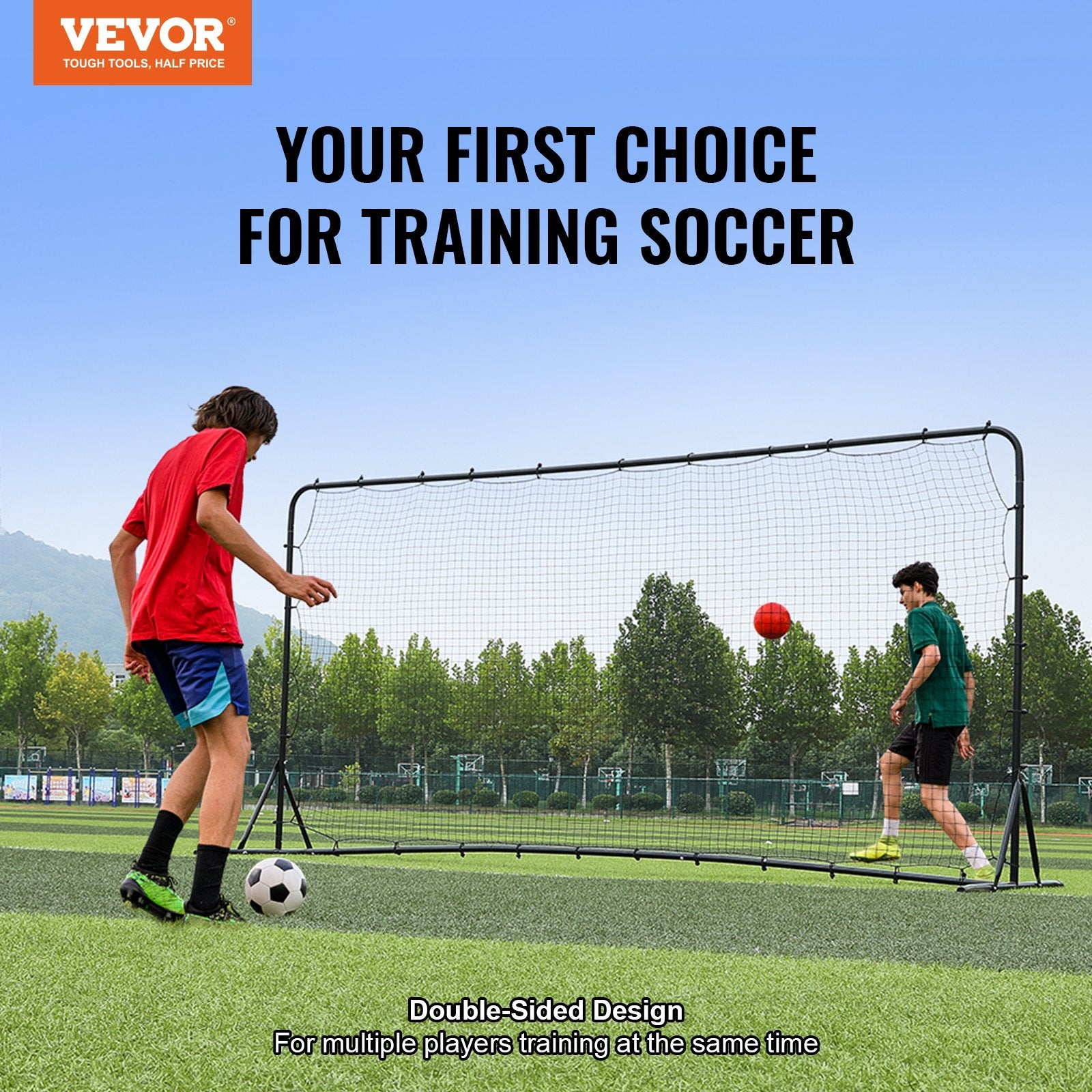 Soccer Rebounder Net, 12x6FT Iron Soccer Training Equipment, Sports Football Training Gift with Portable Bag, V952-ZQHDWTZ126YCS0MY9V0