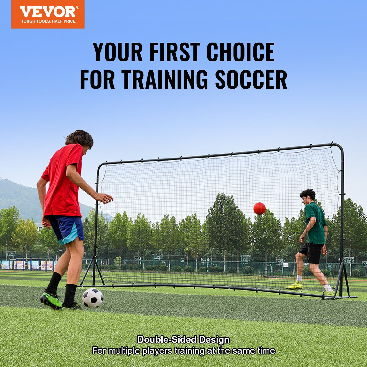 Soccer Rebounder Net, 12x6FT Iron Soccer Training Equipment, Sports Football Training Gift with Portable Bag, V952-ZQHDWTZ126YCS0MY9V0