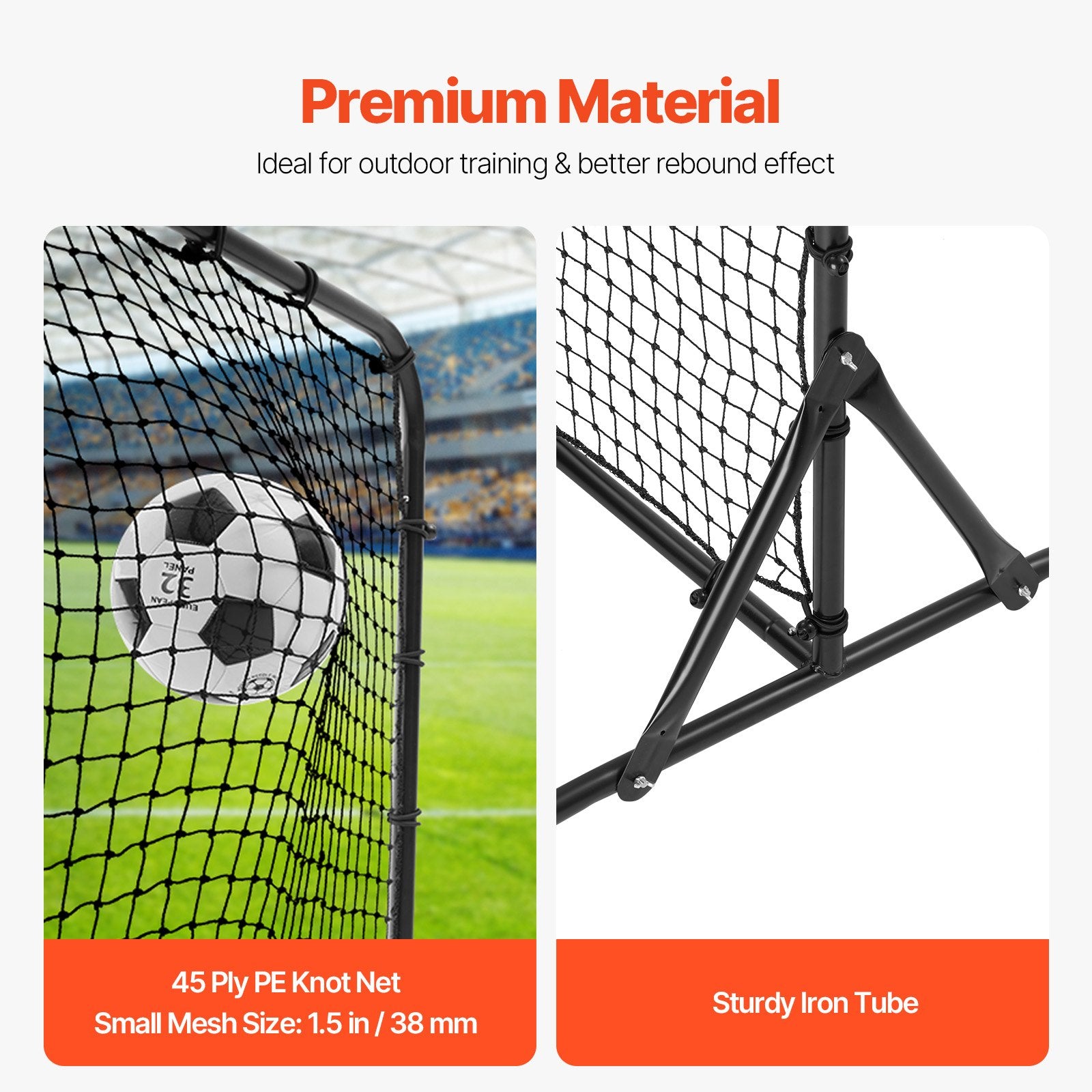 6x4FT Soccer Rebound Trainer Soccer Training Equipment Double-Sided Net V952-ZQHDWTZ64YCD591D1V0