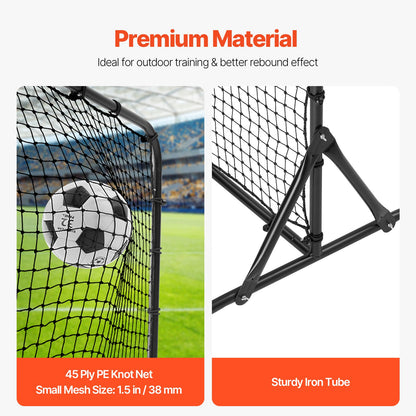 6x4FT Soccer Rebound Trainer Soccer Training Equipment Double-Sided Net V952-ZQHDWTZ64YCD591D1V0
