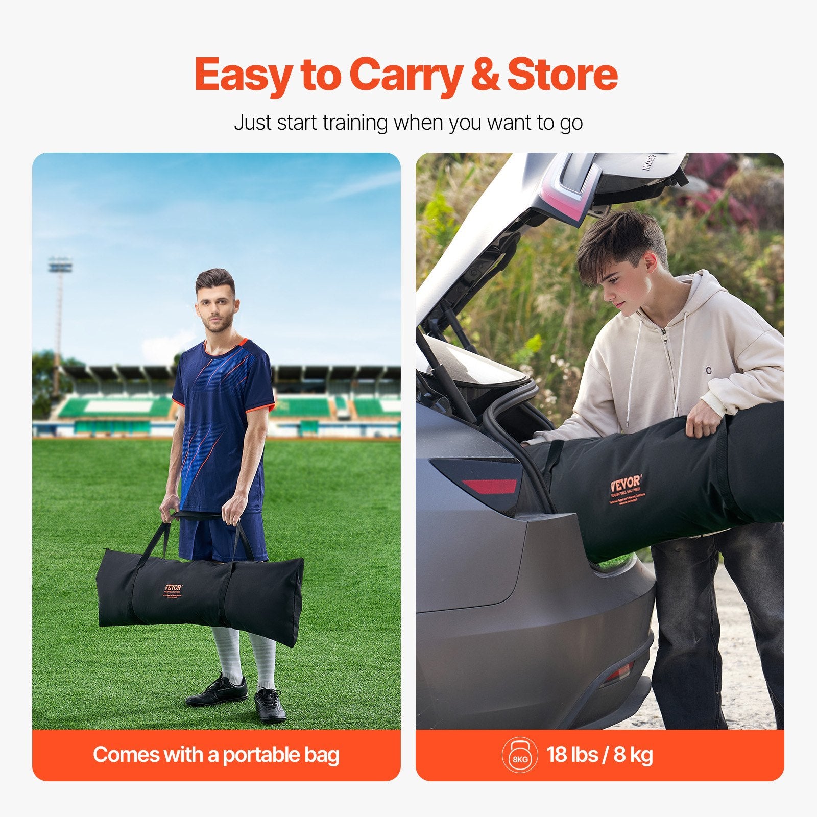 6x4FT Soccer Rebound Trainer Soccer Training Equipment Double-Sided Net V952-ZQHDWTZ64YCD591D1V0