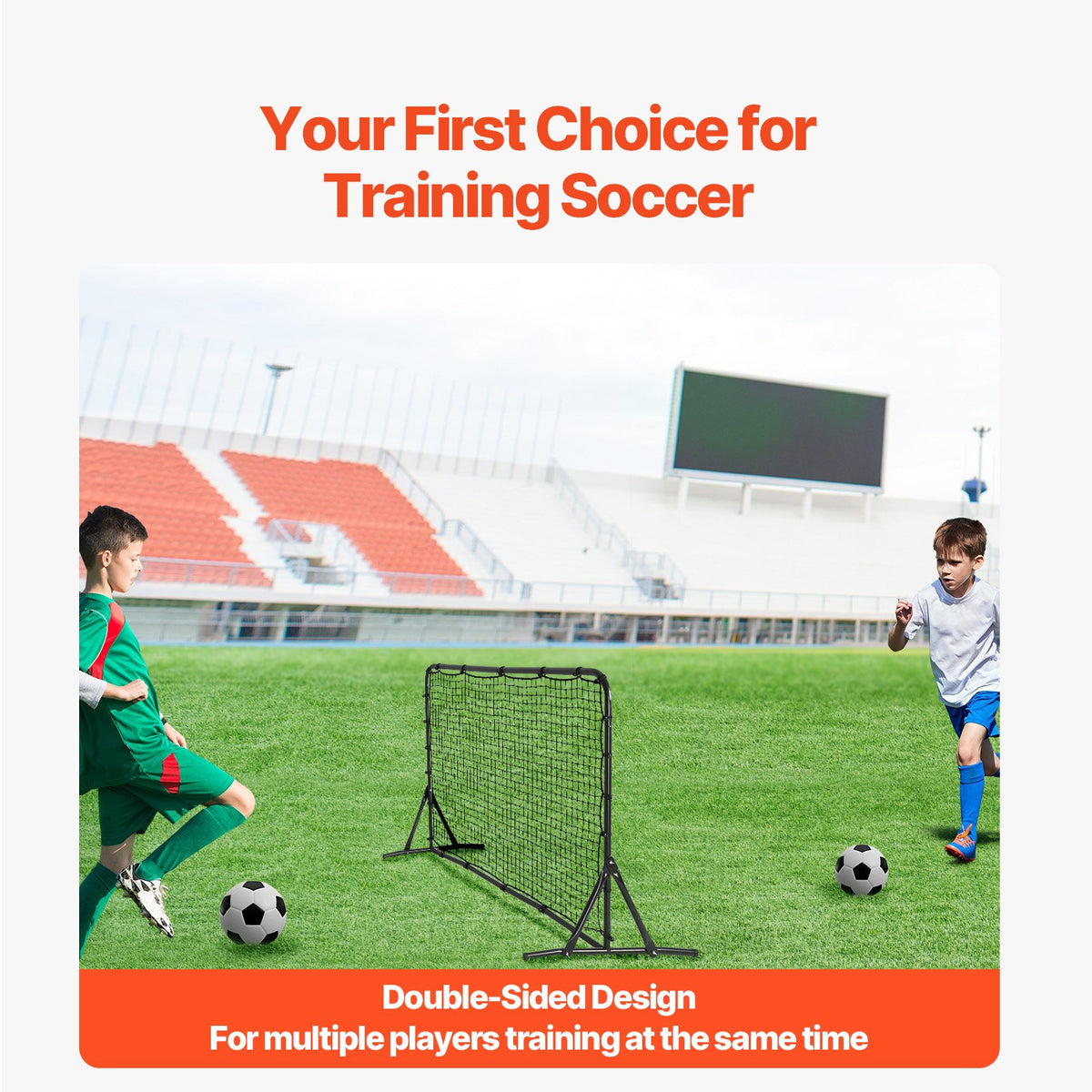 6x4FT Soccer Rebound Trainer Soccer Training Equipment Double-Sided Net V952-ZQHDWTZ64YCD591D1V0