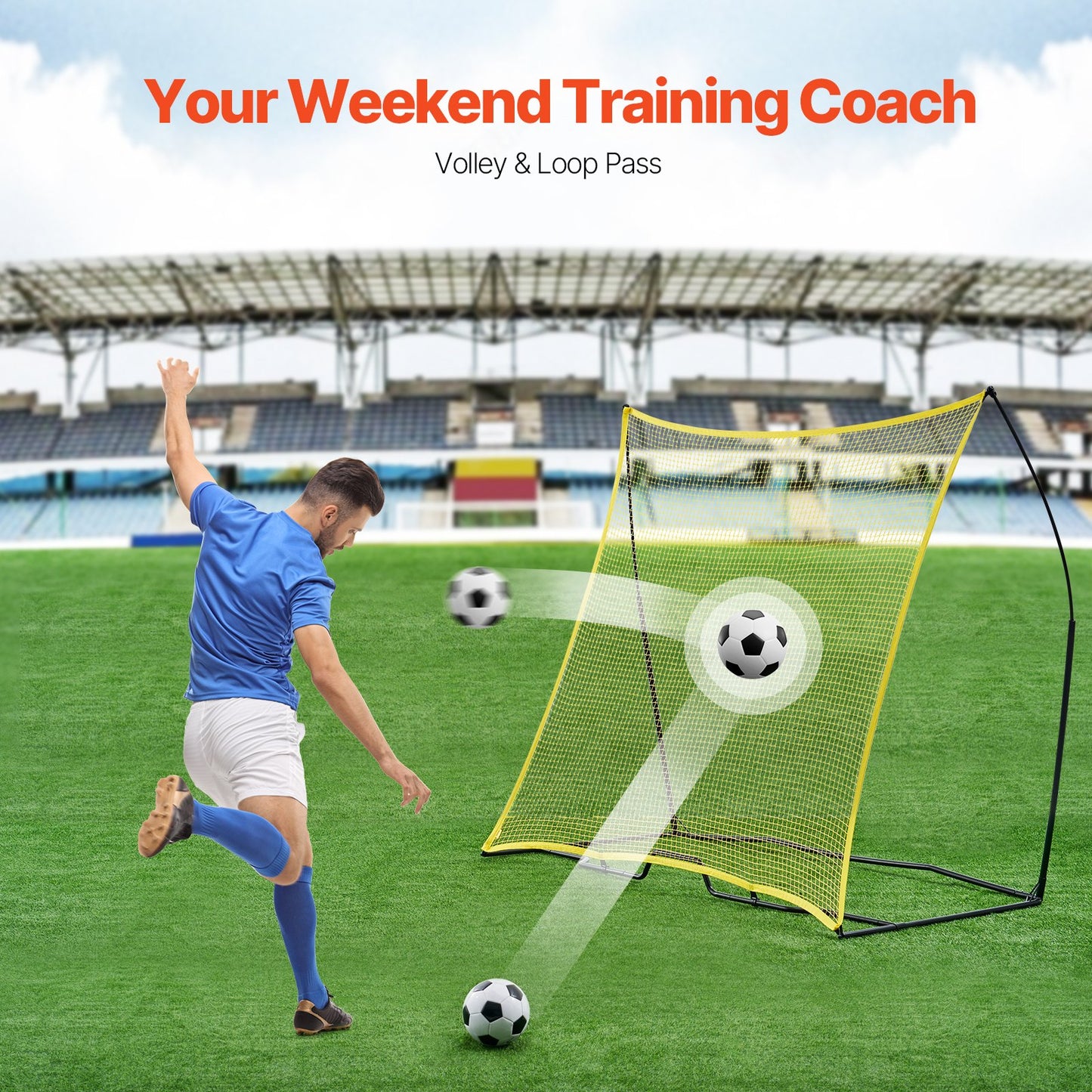 7x7FT Soccer Rebounder Portable Soccer Trainer Net with Portable Bag V952-ZQHDWTZDZBXGBPZ5WV0