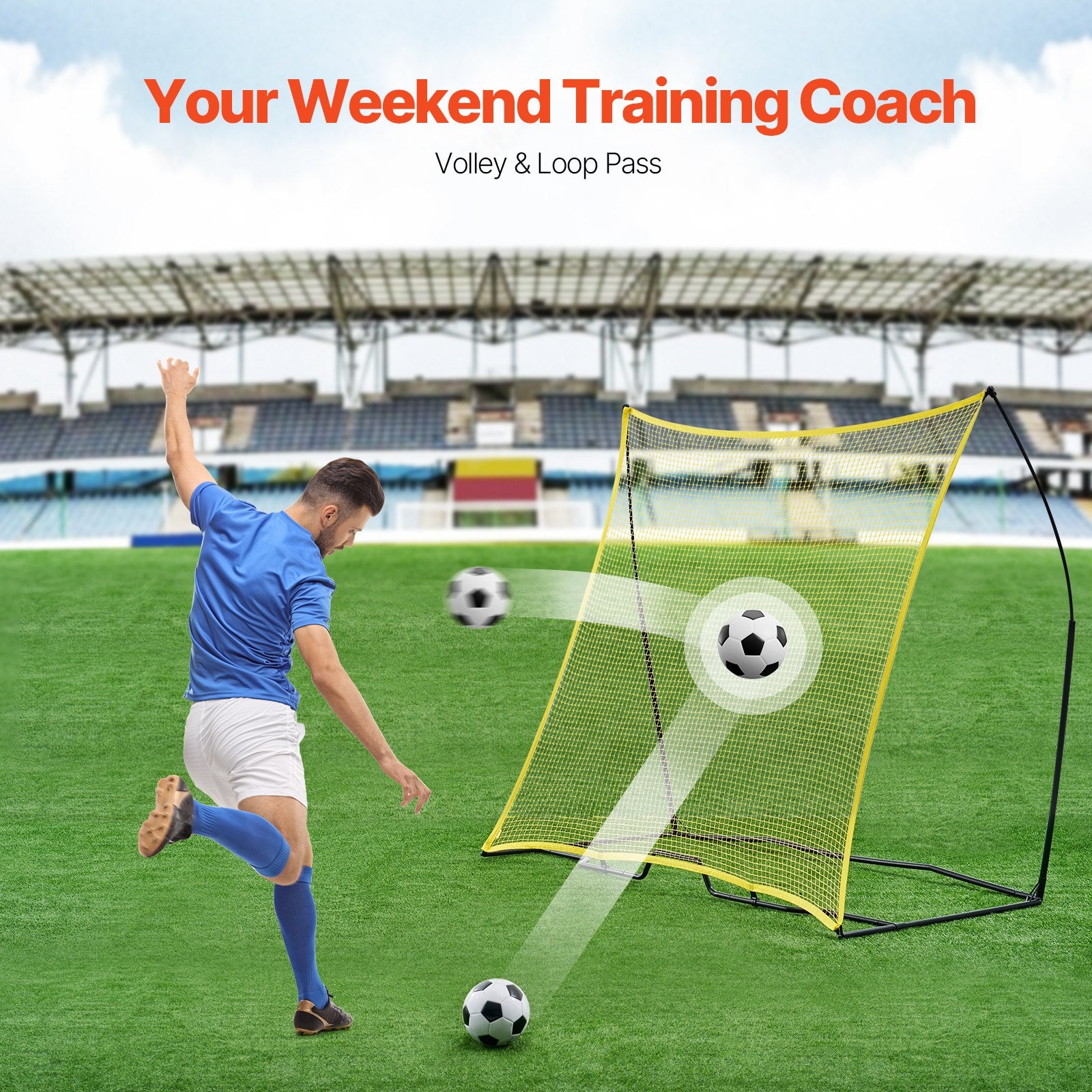 7x7FT Soccer Rebounder Portable Soccer Trainer Net with Portable Bag V952-ZQHDWTZDZBXGBPZ5WV0