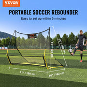 Soccer Trainer, 2-IN-1 Portable Soccer Rebounder Net, Iron Soccer Practice Equipment, Sports Football V952-ZQHDWTZDZBXGZ780TV0