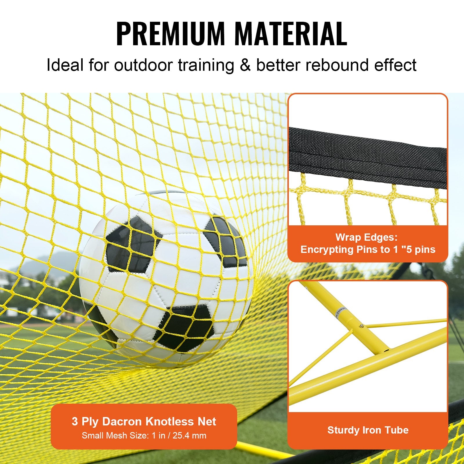 Soccer Trainer, 2-IN-1 Portable Soccer Rebounder Net, Iron Soccer Practice Equipment, Sports Football V952-ZQHDWTZDZBXGZ780TV0