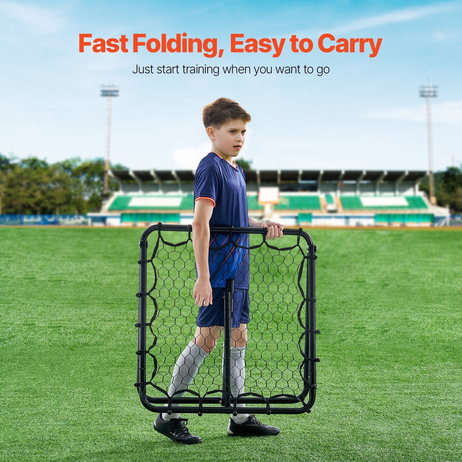 34"x34" Soccer Rebounder Net Kick-Back Portable Football Training Gifts V952-ZQHDWTZL84W8L8KBEV0