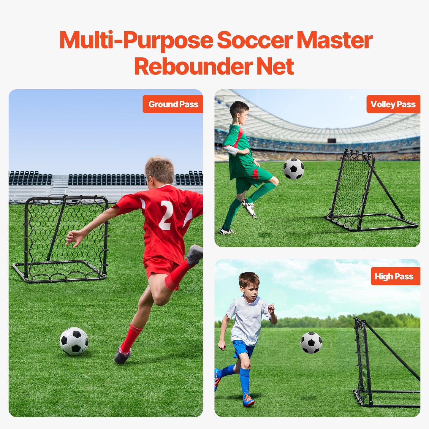 34"x34" Soccer Rebounder Net Kick-Back Portable Football Training Gifts V952-ZQHDWTZL84W8L8KBEV0