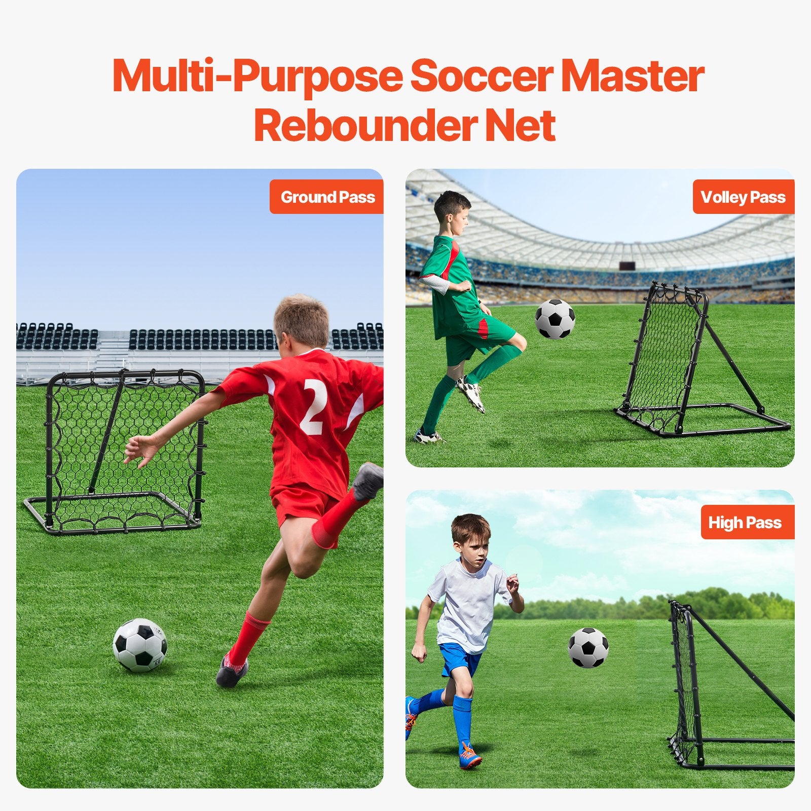 34"x34" Soccer Rebounder Net Kick-Back Portable Football Training Gifts V952-ZQHDWTZL84W8L8KBEV0