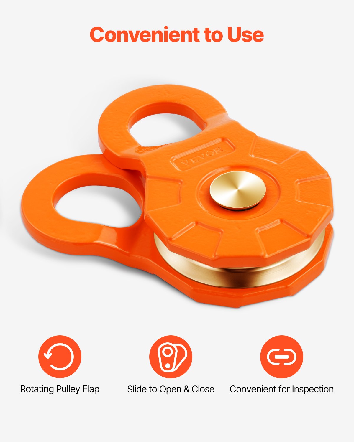 30 T Snatch Block for Winch Recovery, 66,000 lbs Break Strength Pulley System with 0.4" - 0.55" Rope, Heavy V952-ZQHL39600LBSWZ5G0V0