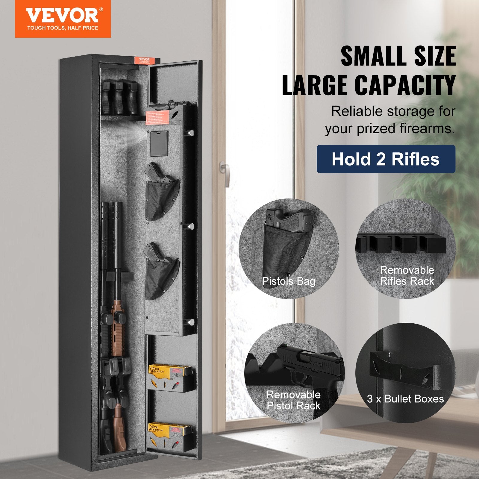 Gun Safe Rifle Safe with Digital Keypad & Lock for 3 Rifles and 4 Pistols V952-ZQJBDSX34Z9WLE0P5V9