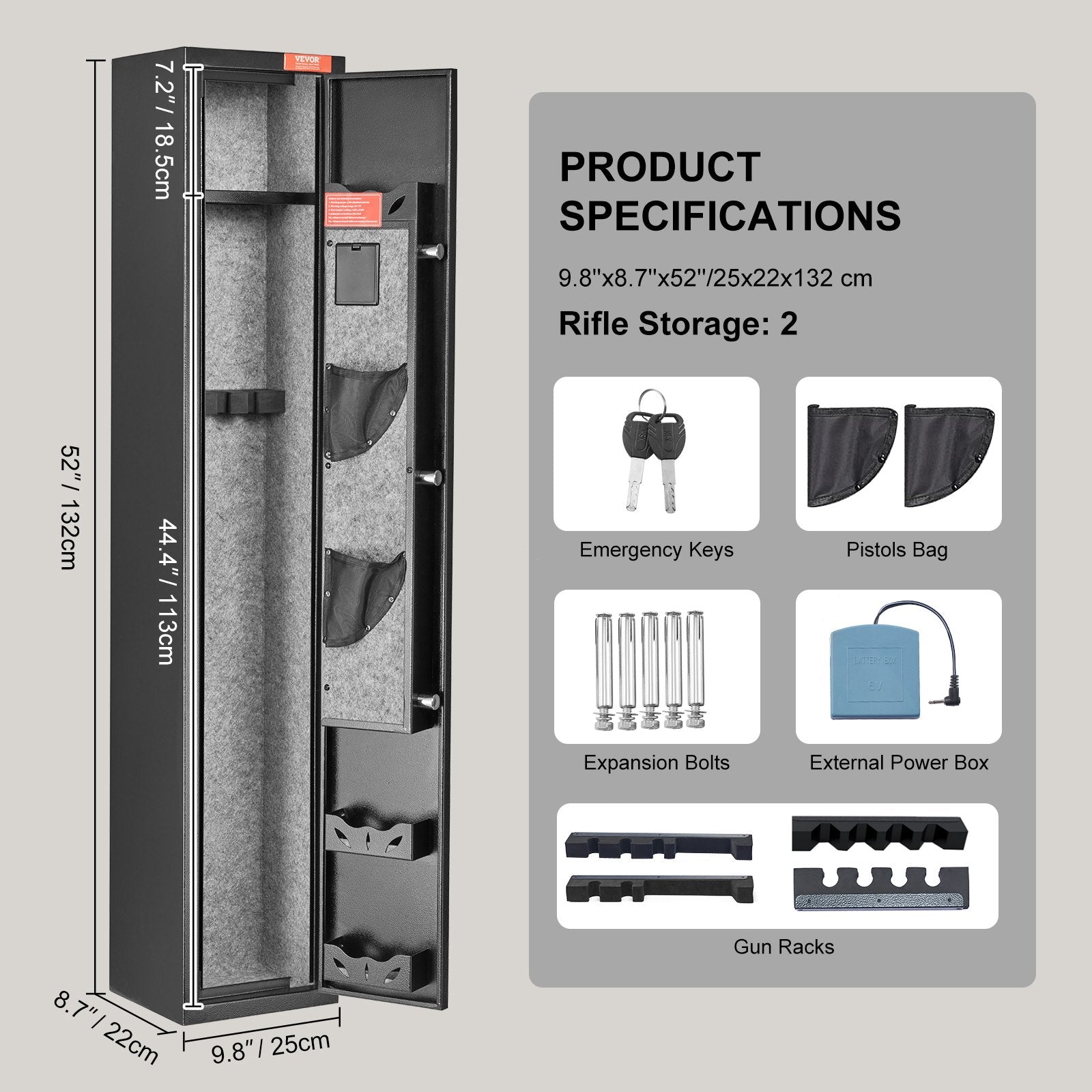 Gun Safe Rifle Safe with Digital Keypad & Lock for 3 Rifles and 4 Pistols V952-ZQJBDSX34Z9WLE0P5V9