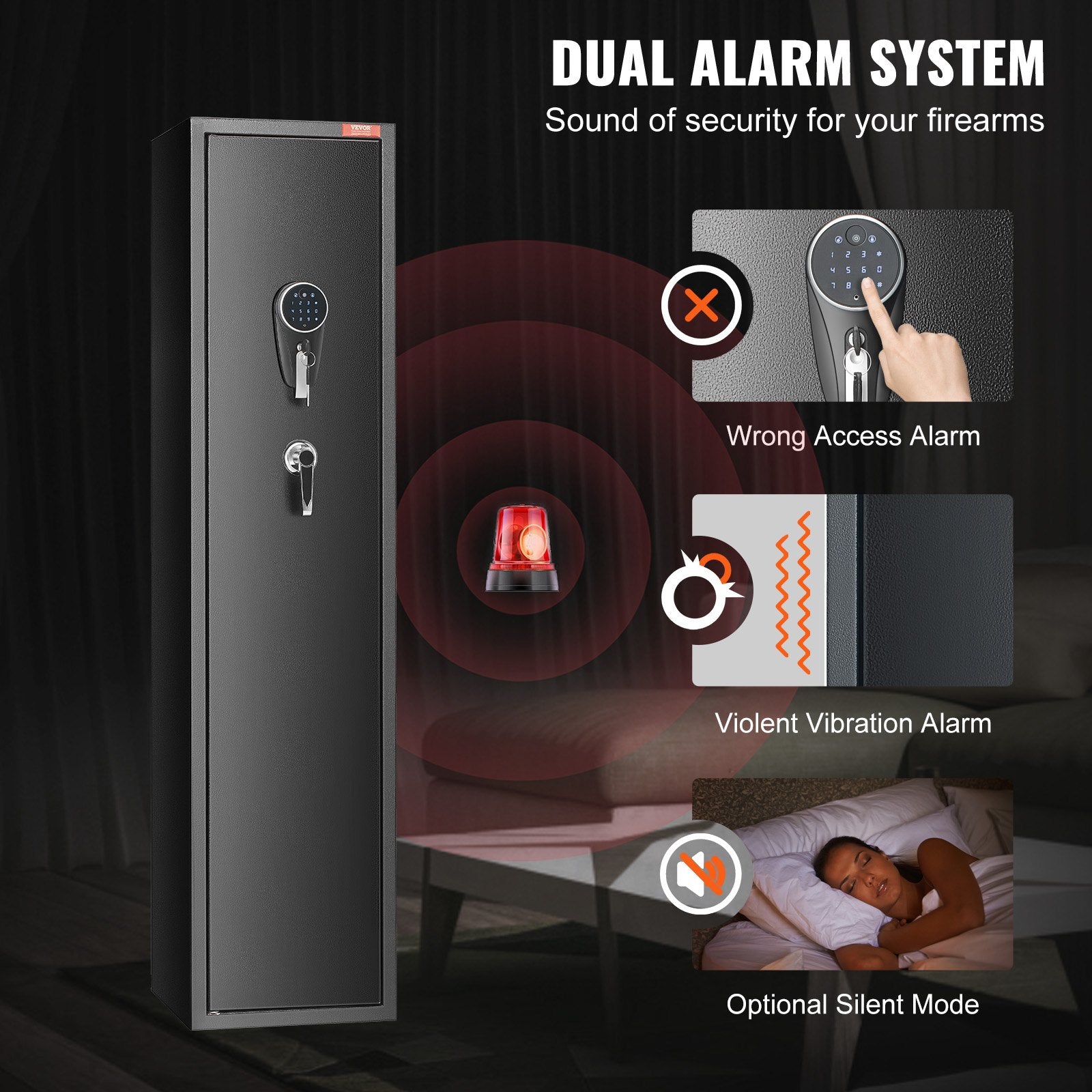 Gun Safe Rifle Safe with Digital Keypad & Lock 5 Rifles Storage Cabinet V952-ZQJDSX78ZZW99Q44OV9