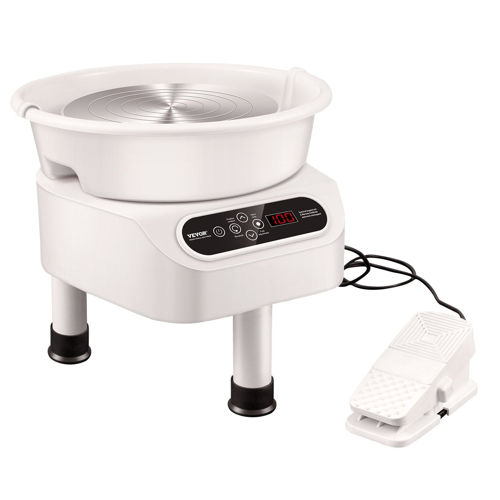 Pottery Wheel, 10 inch Pottery Forming Machine, 350W Electric Wheel for Pottery with Foot Pedal and LCD Touch V952-ZQLPJSJS10YCKNJGYV3