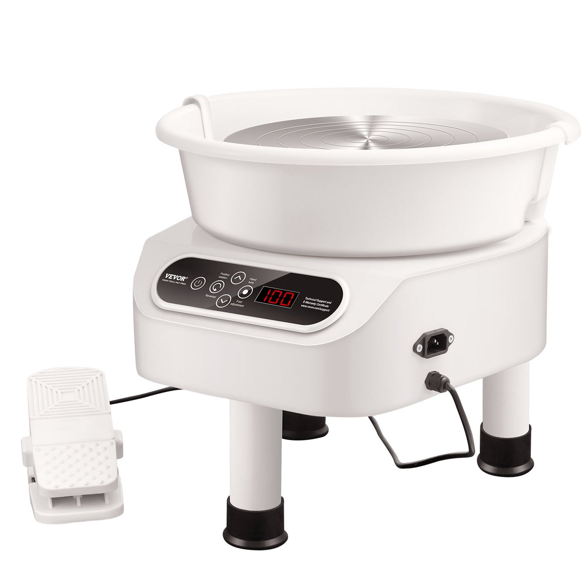 Pottery Wheel, 10 inch Pottery Forming Machine, 350W Electric Wheel for Pottery with Foot Pedal and LCD Touch V952-ZQLPJSJS10YCKNJGYV3