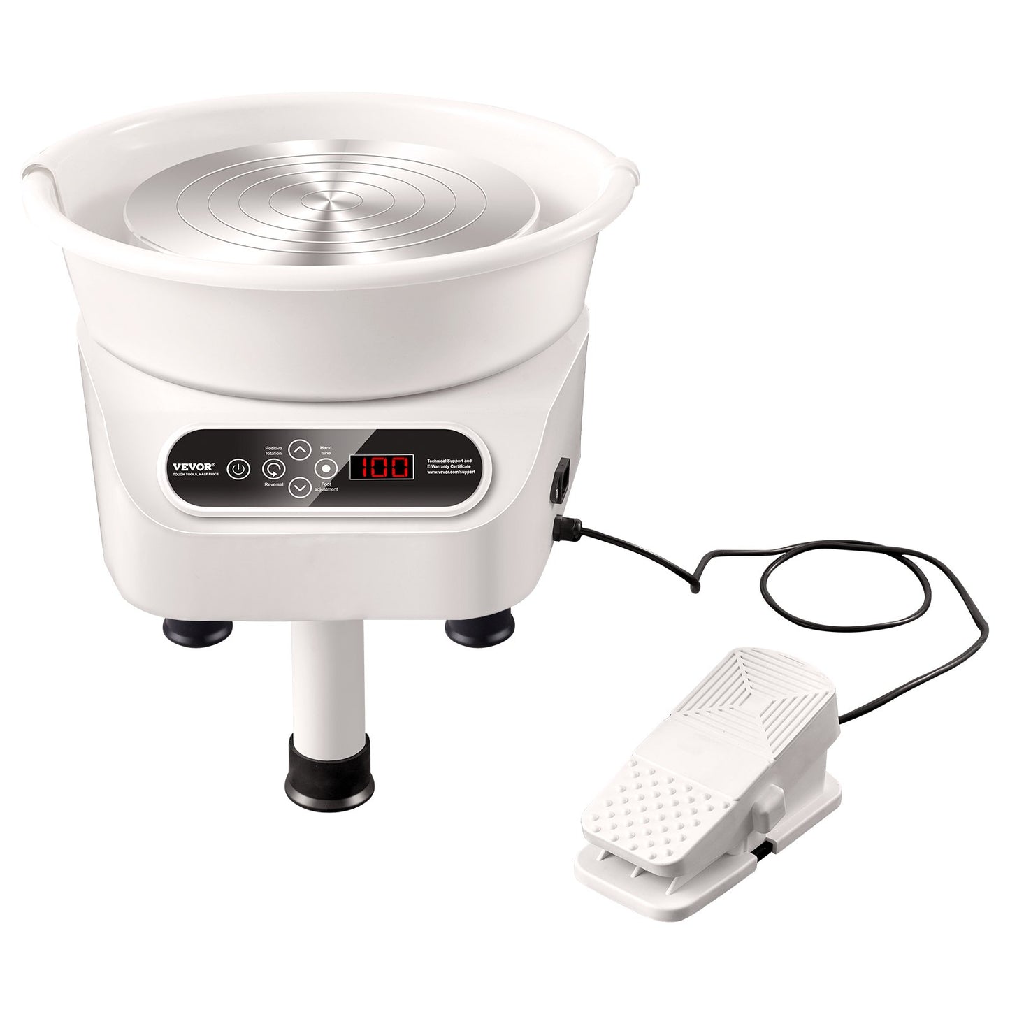 Pottery Wheel, 11 inch Pottery Forming Machine, 450W Electric Wheel for Pottery with Foot Pedal and LCD Touch V952-ZQLPJSJS11YCDNPP1V3