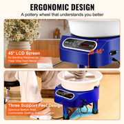 Pottery Wheel, 11 inch Pottery Forming Machine, 450W Electric Wheel for Pottery with Foot Pedal and LCD Touch V952-ZQLPJSJS11YCPCHVVV3