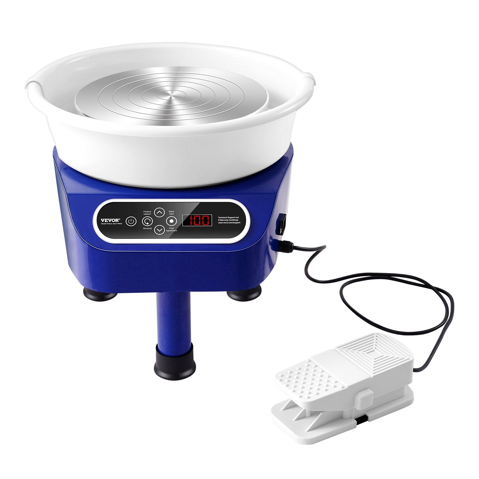 Pottery Wheel, 11 inch Pottery Forming Machine, 450W Electric Wheel for Pottery with Foot Pedal and LCD Touch V952-ZQLPJSJS11YCPCHVVV3