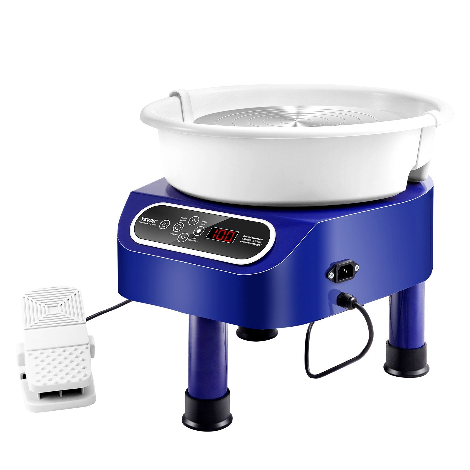 Pottery Wheel, 11 inch Pottery Forming Machine, 450W Electric Wheel for Pottery with Foot Pedal and LCD Touch V952-ZQLPJSJS11YCPCHVVV3