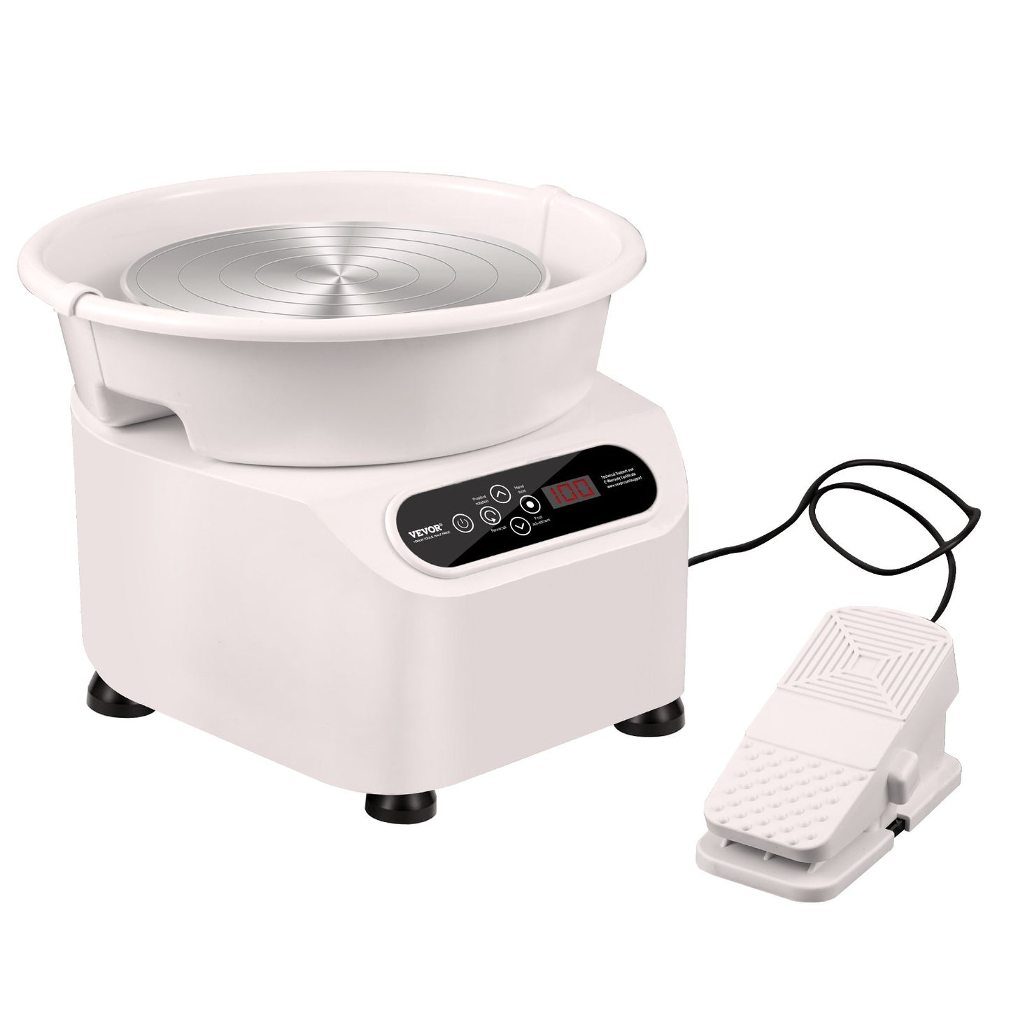 Pottery Wheel, 10 inch Pottery Forming Machine, 350W Electric Wheel for Pottery with Foot Pedal and LCD Touch V952-ZQLPJXS10YC3WLC3NV3