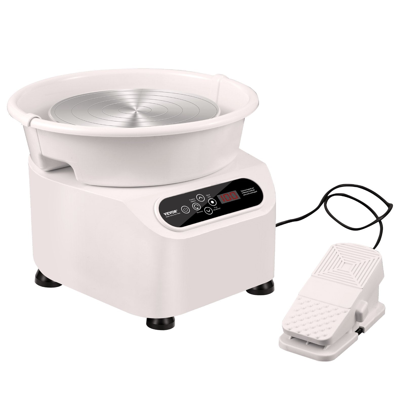 Pottery Wheel, 10 inch Pottery Forming Machine, 350W Electric Wheel for Pottery with Foot Pedal and LCD Touch V952-ZQLPJXS10YC3WLC3NV3