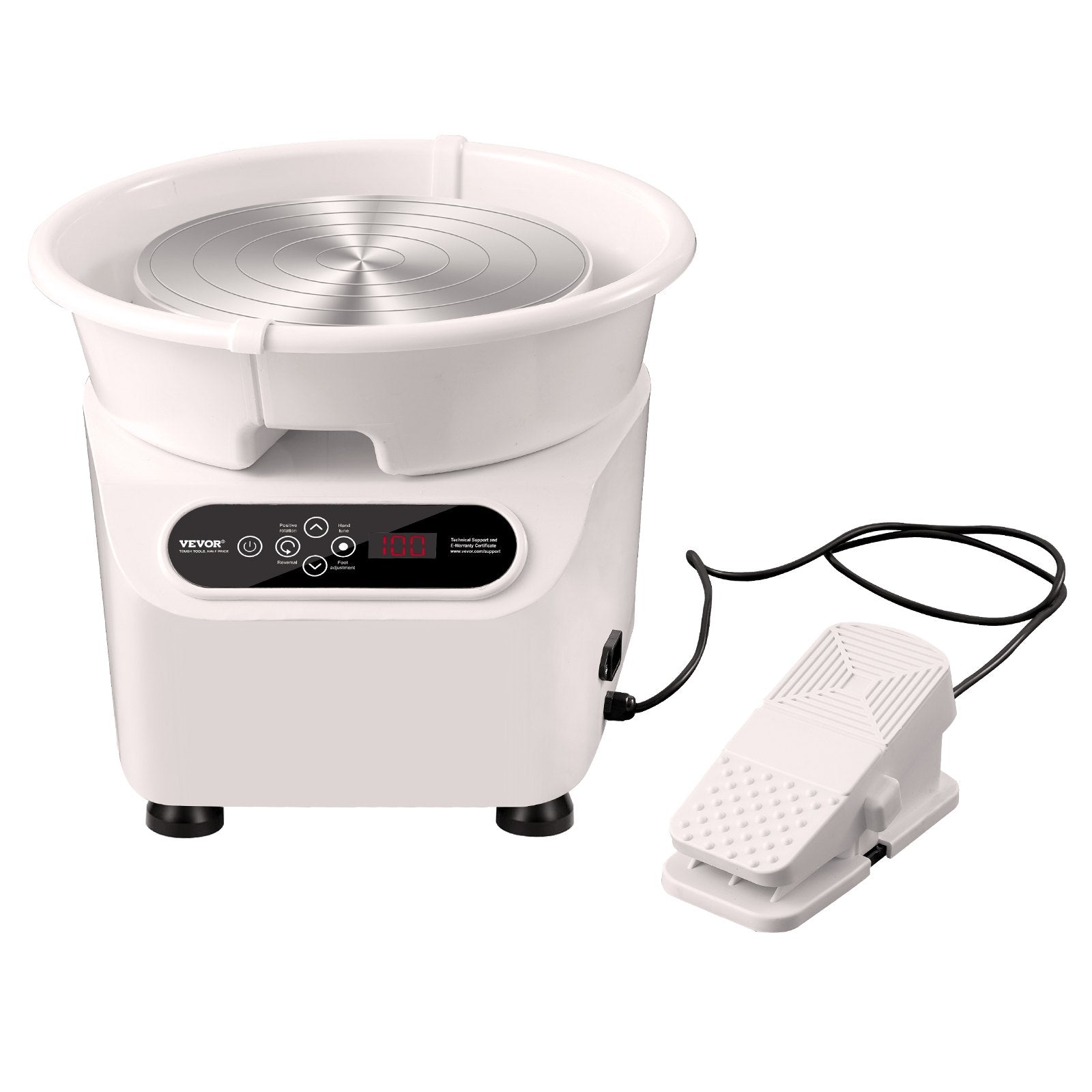Pottery Wheel, 10 inch Pottery Forming Machine, 350W Electric Wheel for Pottery with Foot Pedal and LCD Touch V952-ZQLPJXS10YC3WLC3NV3
