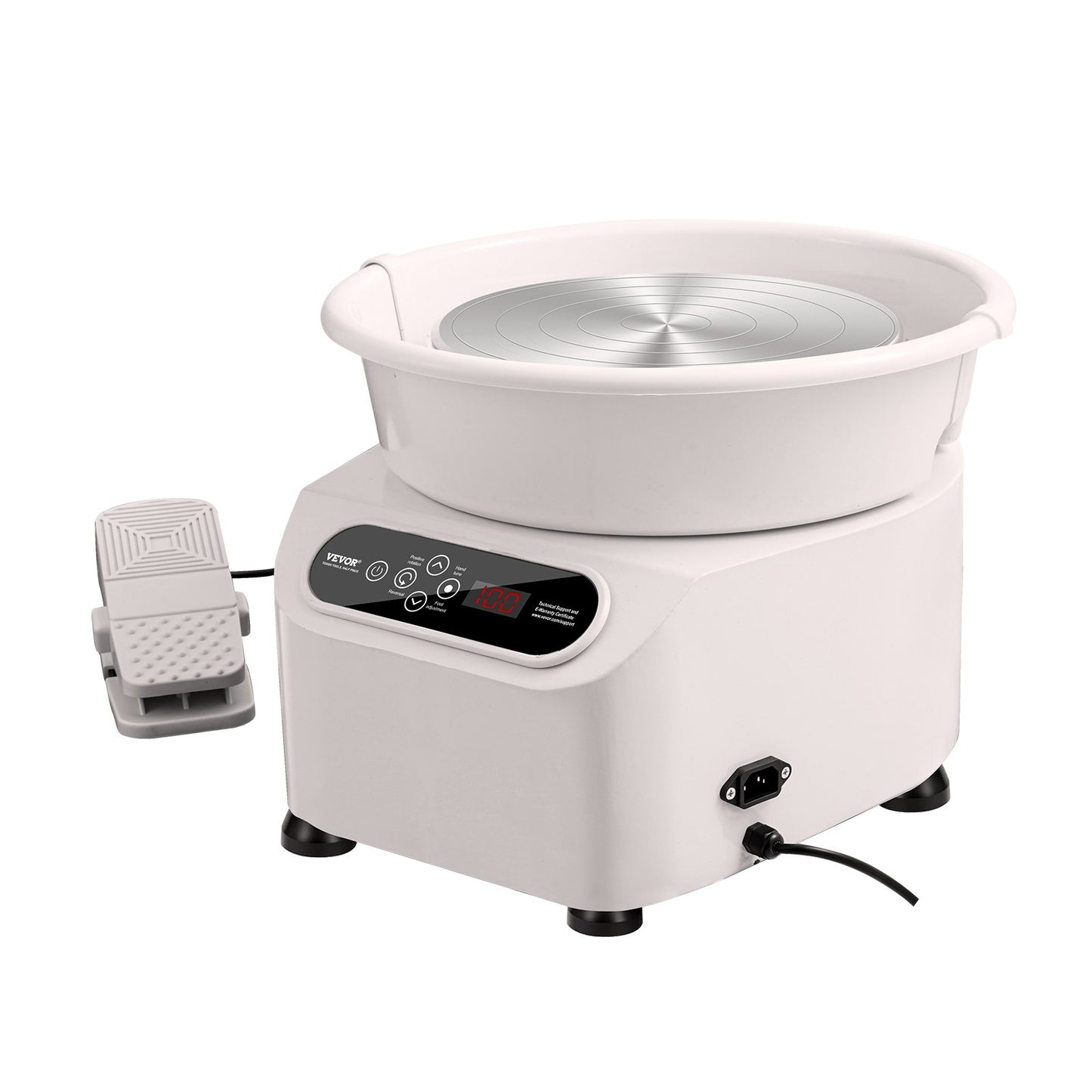 Pottery Wheel, 10 inch Pottery Forming Machine, 350W Electric Wheel for Pottery with Foot Pedal and LCD Touch V952-ZQLPJXS10YC3WLC3NV3