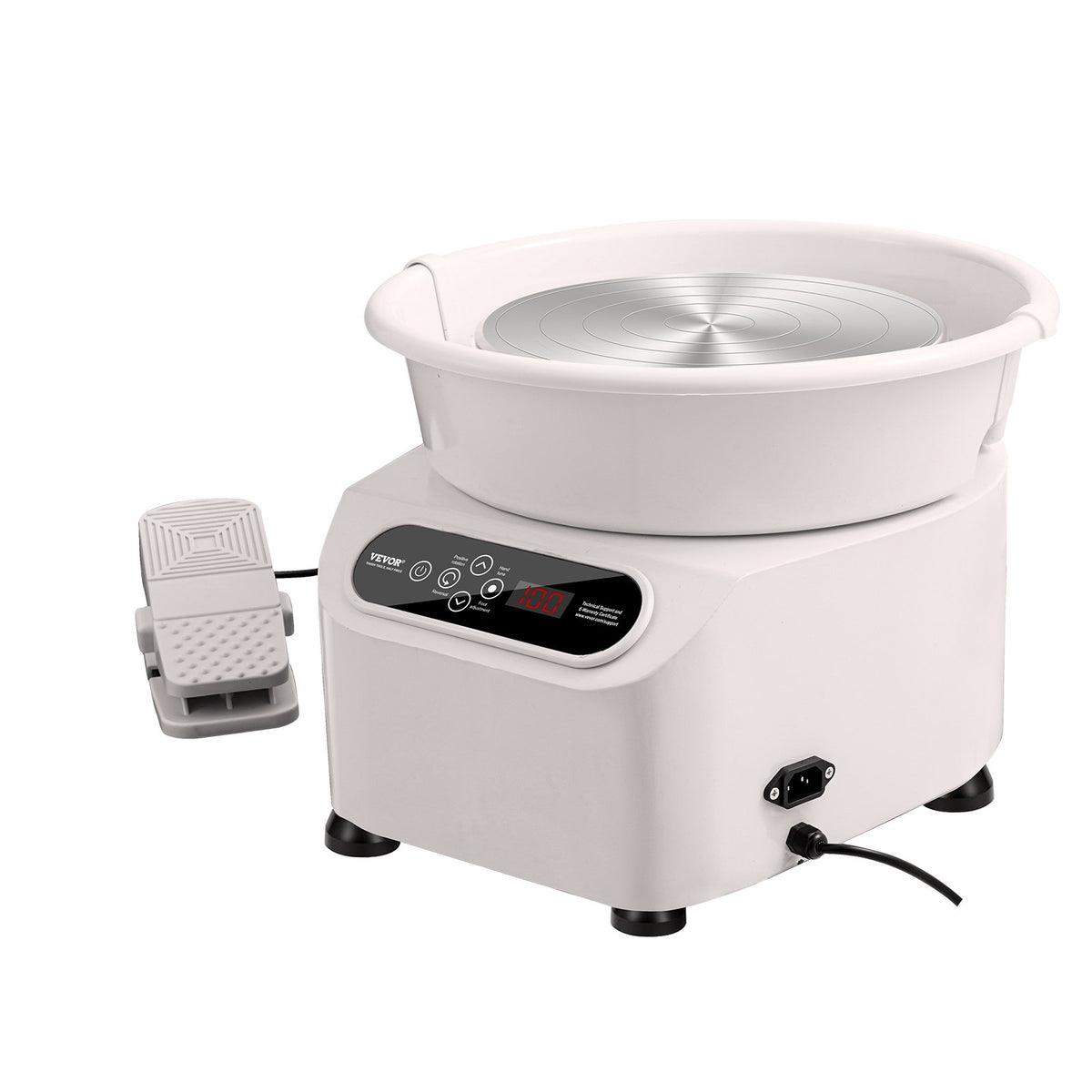 Pottery Wheel, 11 inch Pottery Forming Machine, 350W Electric Wheel for Pottery with Foot Pedal and LCD Touch V952-ZQLPJXS11YC3GD3ZZV3