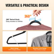Velvet Hangers 50 Pack Black Non-Slip Hangers with 360 Degree Swivel Hook V952-ZRYJ50PCSHS0OTPW4V0