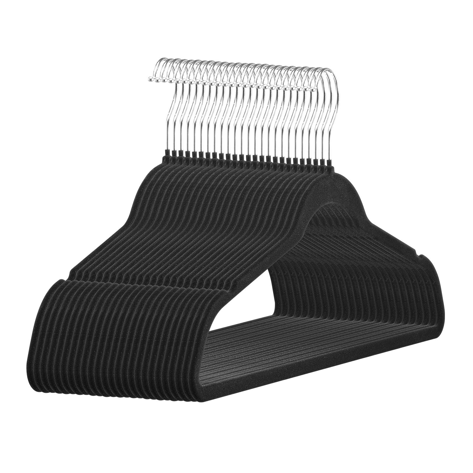 Velvet Hangers 50 Pack Black Non-Slip Hangers with 360 Degree Swivel Hook V952-ZRYJ50PCSHS0OTPW4V0
