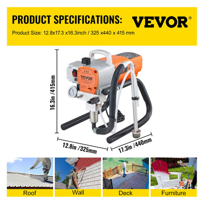 High Pressure Airless Wall Paint Spray Gun Sprayer 600W Machine Spraying V952-ZS1500W20LMINDG7WV3