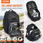 Tactical Backpack 25L Military Backpack with Molle Mode & Sponge Pad Black V952-ZSBBCDSHS25L40I0EV0