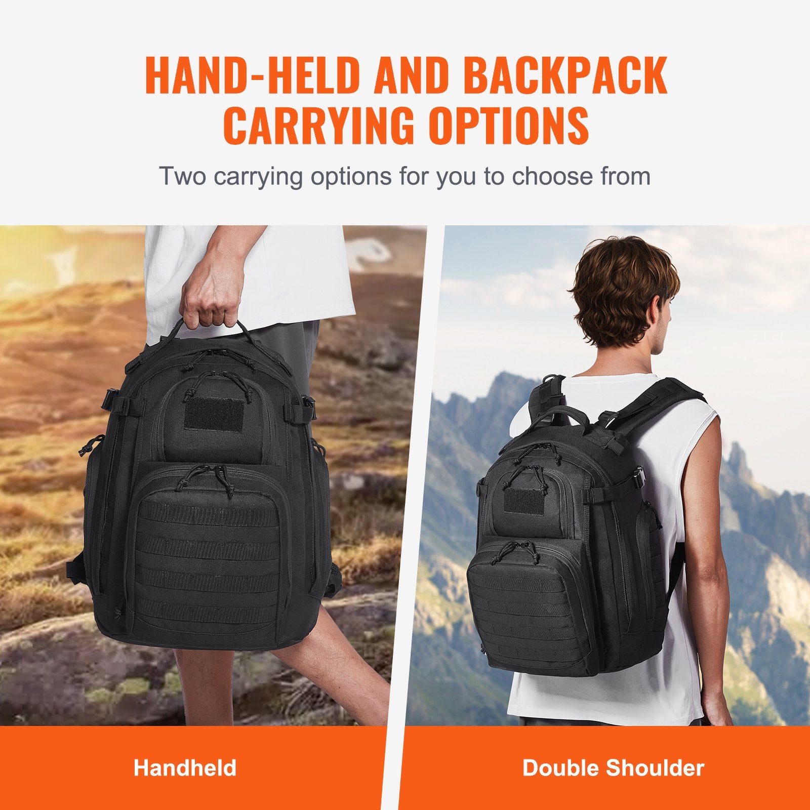 Tactical Backpack 25L Military Backpack with Molle Mode & Sponge Pad Black V952-ZSBBCDSHS25L40I0EV0