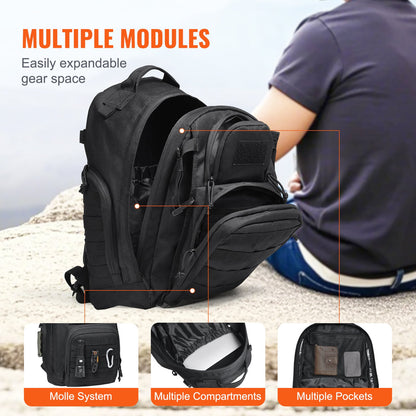 Tactical Backpack 25L Military Backpack with Molle Mode & Sponge Pad Black V952-ZSBBCDSHS25L40I0EV0