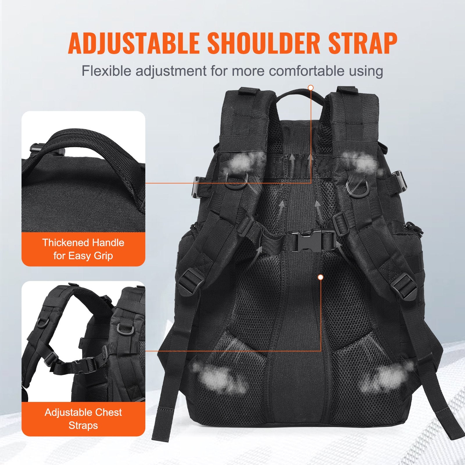 Tactical Backpack 25L Military Backpack with Molle Mode & Sponge Pad Black V952-ZSBBCDSHS25L40I0EV0