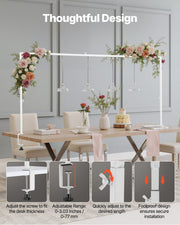 Over The Table Rod Stand with Clamps, 13"-42'' Tall & 28"-98" Length Adjustable, Metal Table Arch Stand, V952-ZSGJ1JBSBDTTIQB9L001V0