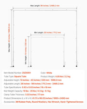 Over The Table Rod Stand with Clamps, 13"-42'' Tall & 28"-98" Length Adjustable, Metal Table Arch Stand, V952-ZSGJ1JBSBDTTIQB9L001V0