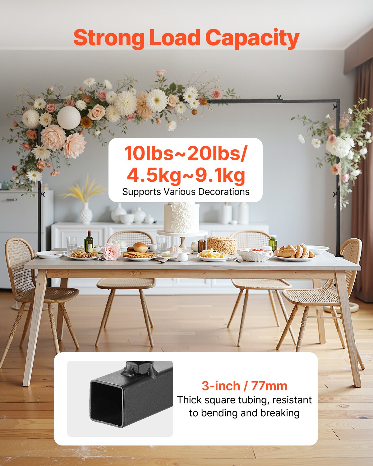 Over The Table Rod Stand with Clamps, 13"-42" Tall & 28"-98" Length Adjustable, 2 Packs Table Arch Stand, V952-ZSGJ2JHSBDTTEYQ85001V0