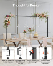 Over The Table Rod Stand with Clamps, 13"-42" Tall & 28"-98" Length Adjustable, 2 Packs Table Arch Stand, V952-ZSGJ2JHSBDTTEYQ85001V0