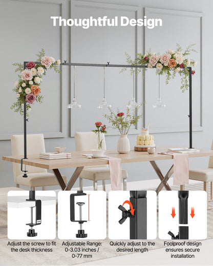 Over The Table Rod Stand with Clamps, 13"-42" Tall & 28"-98" Length Adjustable, 2 Packs Table Arch Stand, V952-ZSGJ2JHSBDTTEYQ85001V0