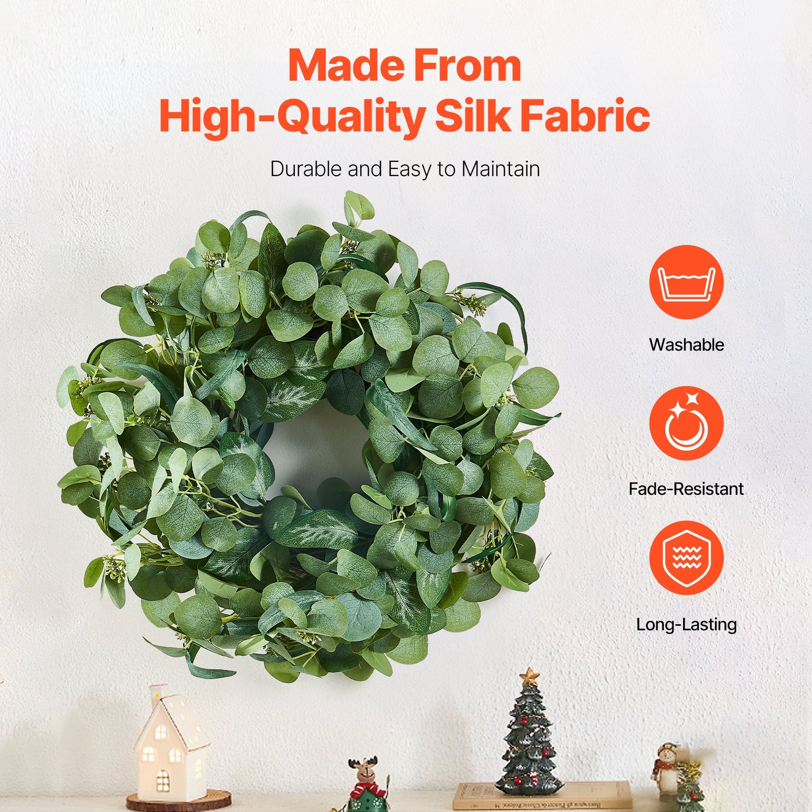 Artificial Decorative Wreath 66.04 cm Green Eucalyptus Leaves Year Round V952-ZSHHASYL26IN8WZI3V0