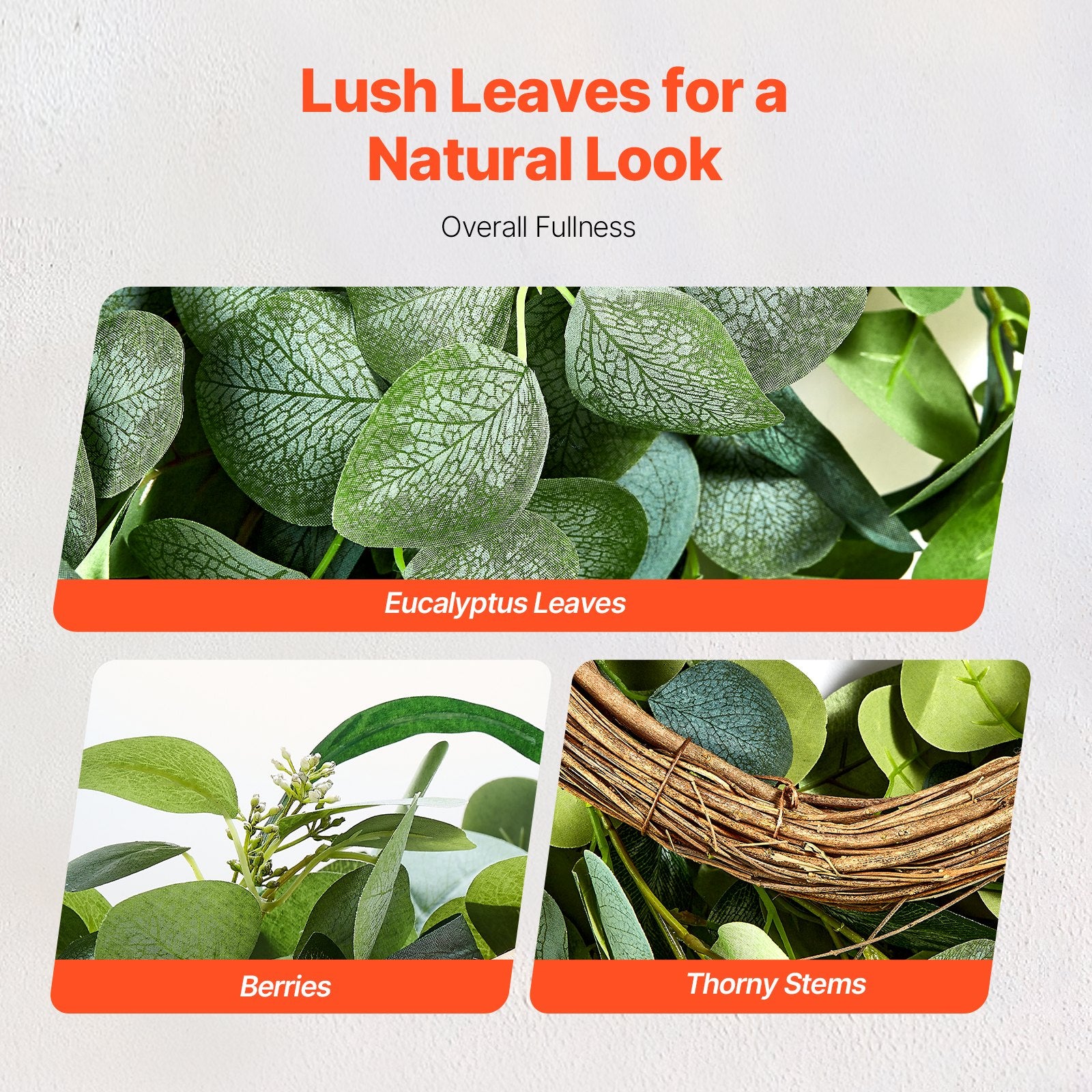 Artificial Decorative Wreath 66.04 cm Green Eucalyptus Leaves Year Round V952-ZSHHASYL26IN8WZI3V0