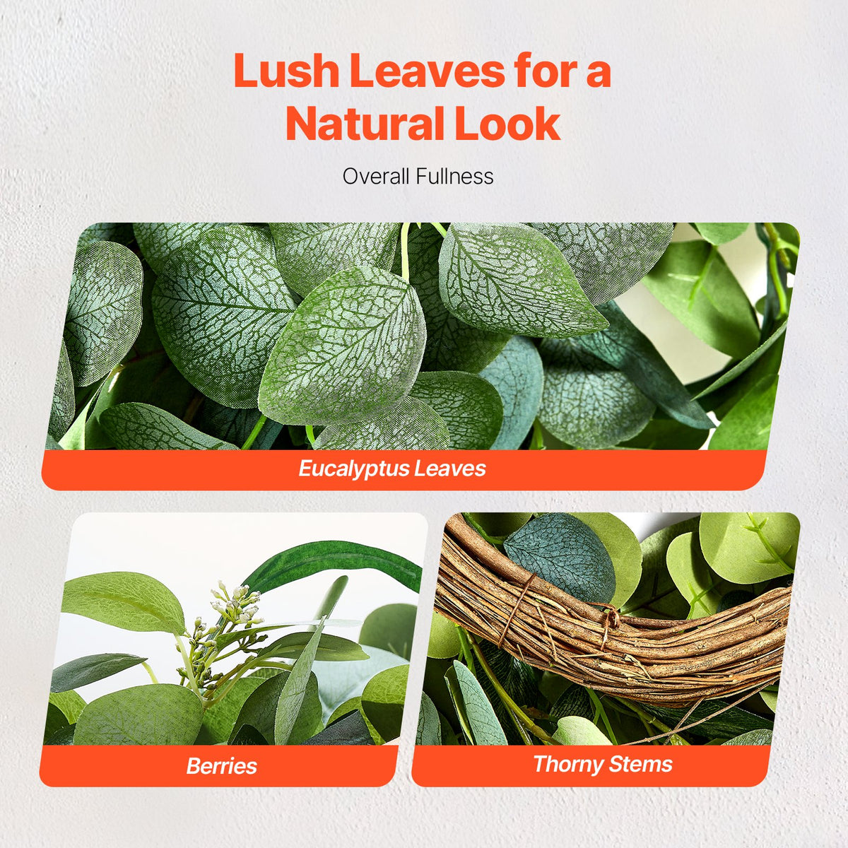 Artificial Decorative Wreath 66.04 cm Green Eucalyptus Leaves Year Round V952-ZSHHASYL26IN8WZI3V0