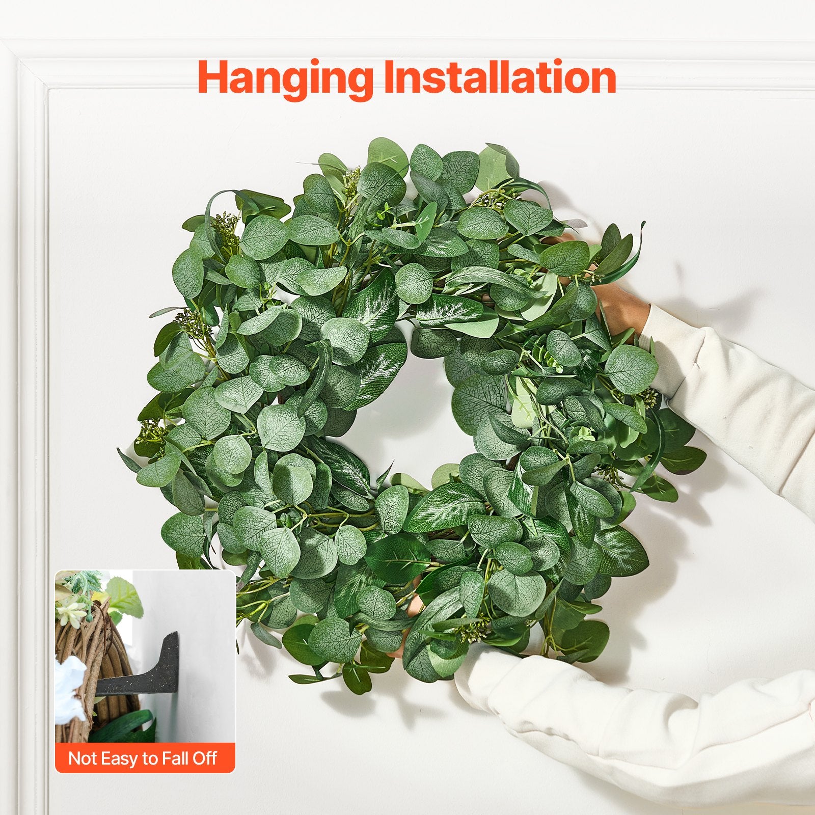 Artificial Decorative Wreath 66.04 cm Green Eucalyptus Leaves Year Round V952-ZSHHASYL26IN8WZI3V0