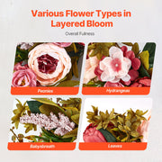 Artificial Decorative Wreath 48.26 cm Pink Peonies Hydrangeas Year Round V952-ZSHHMDHFHL19ICBRDV0