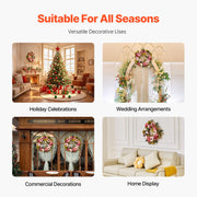 Artificial Decorative Wreath 48.26 cm Pink Peonies Hydrangeas Year Round V952-ZSHHMDHFHL19ICBRDV0