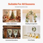 Artificial Decorative Wreath 60.96 cm White Pink Yellow Peonies Hydrangeas V952-ZSHHXQHHCH24ZKJWVV0