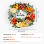 Artificial Decorative Wreath 60.96 cm Red Orange Yellow Hydrangeas Roses V952-ZSHHXQHMPHCH0I3Y1V0