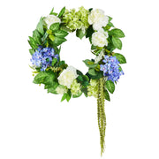 Artificial Decorative Wreath 58.42 cm Blue White Green Hydrangeas Roses V952-ZSHHXQHTMLBL4G2OKV0